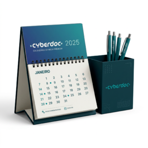 Calendário de Mesa Porta-Caneta